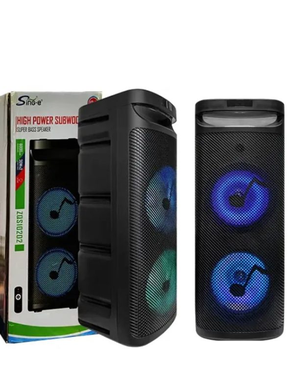 Boxa portabila ZQS-10202 ,74cm,bluetooth, mp3 digital player, 200 W muzicali,difuzor 15 "x2 ,Microfon ,led RGB,telecomanda