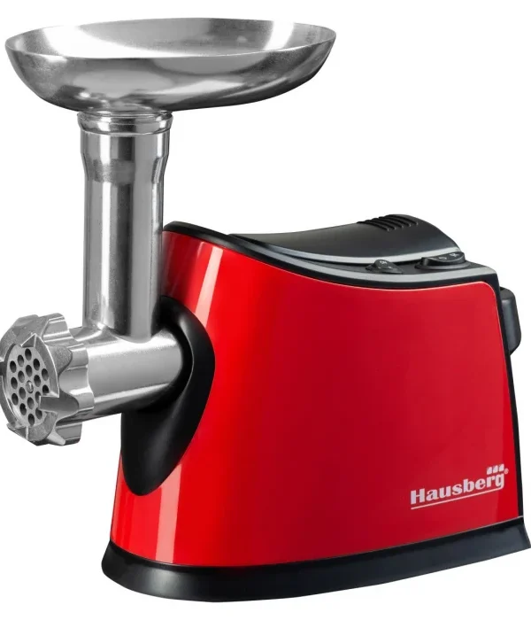 Masina de tocat carne, 1600W, 3 site, palnie carnati, functie Reverse, motor cupru, Hausberg HB-3440RS