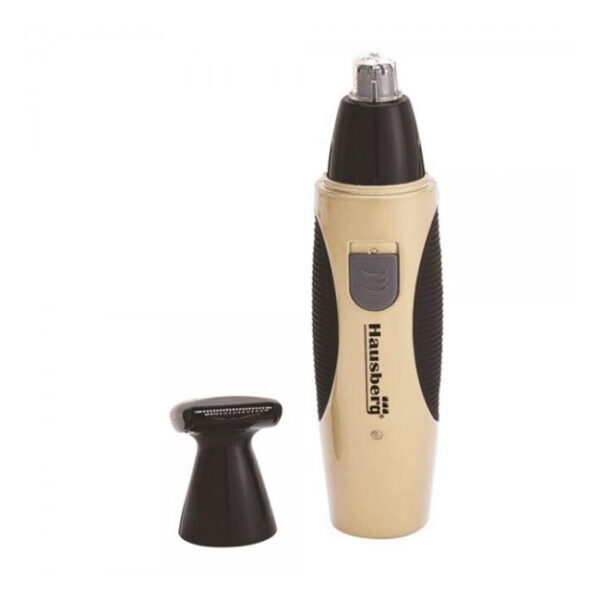 Trimmer facial electric, aparat de tuns parul din nas si urechi 2in1, Hausberg HB-73 AU,negru/auriu