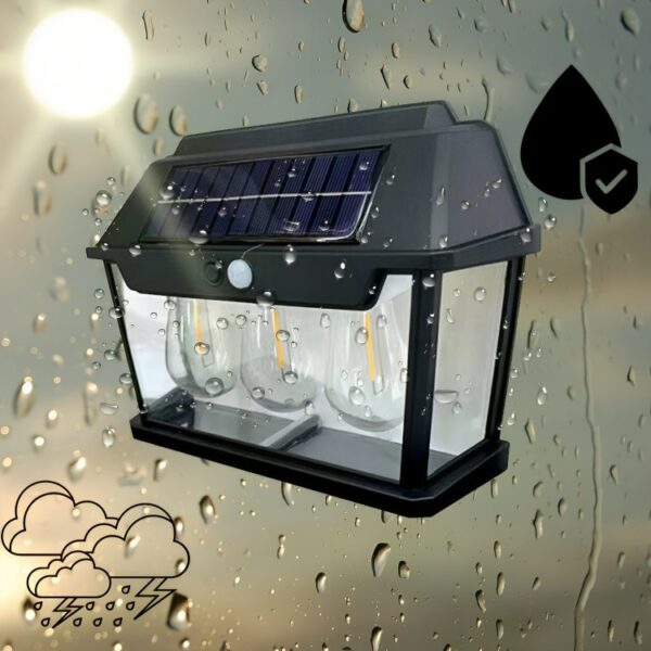 Lampă solară reîncărcabilă pentru exterior cu 3 leduri - (HW 999-3W)