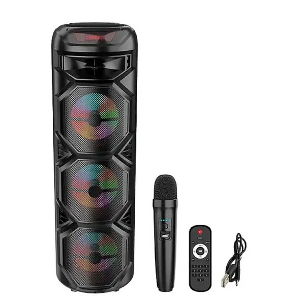 Boxă portabilă Bluetooth cu 3 Difuzoare de 8" ZQS8301 Telecomanda si Microfon, 93,7 cm x35cm +CADOU Față de masă 150 X 180 cm Crăciun