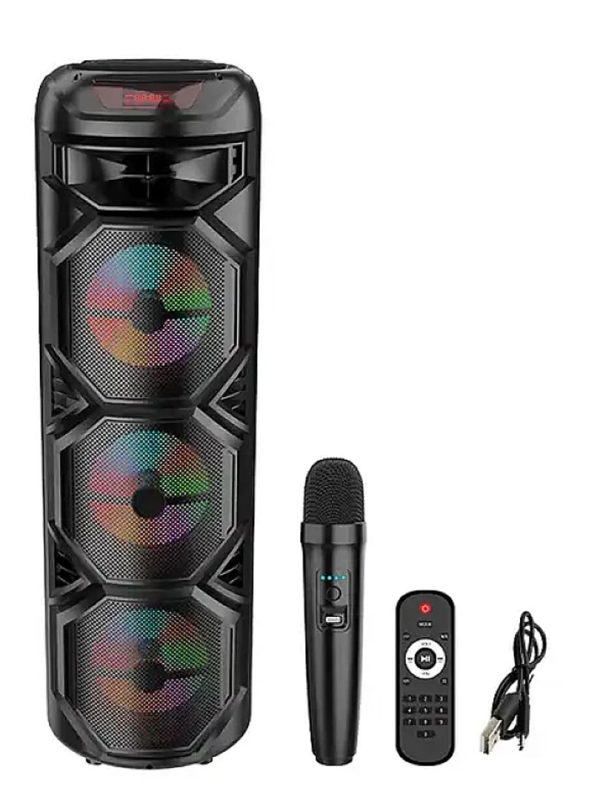 Boxă portabilă Bluetooth cu 3 Difuzoare de 8" ZQS8301 Telecomanda si Microfon, 93,7 cm x35cm +CADOU Față de masă 150 X 180 cm Crăciun