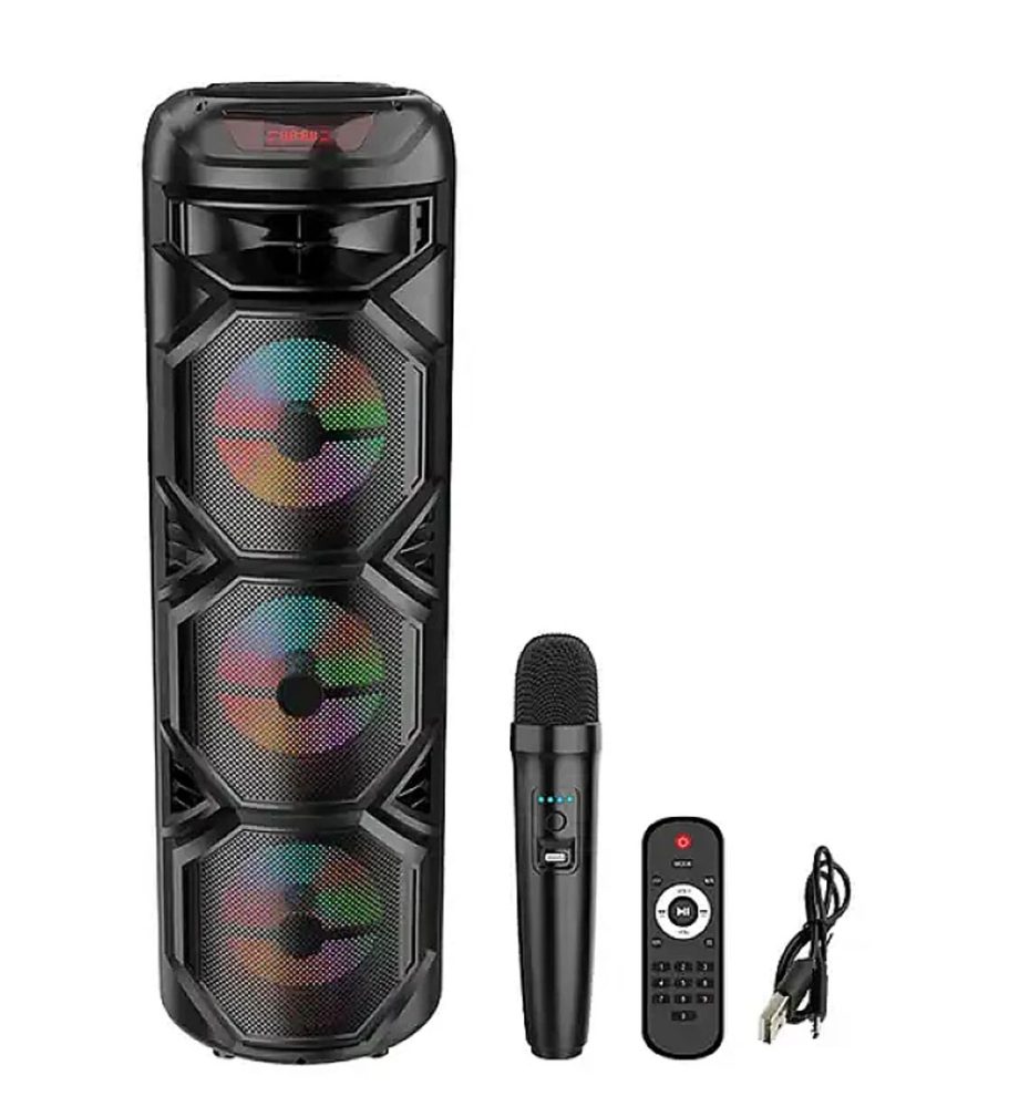 Boxă portabilă Bluetooth cu 3 Difuzoare de 8" ZQS8301 Telecomanda si Microfon, 93,7 cm x35cm +CADOU Față de masă 150 X 180 cm Crăciun