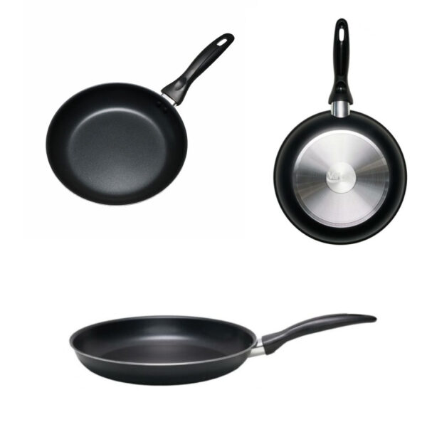 Set 3 tigai aluminiu teflonat, Vanora Brava, 20cm, 24cm, 28cm