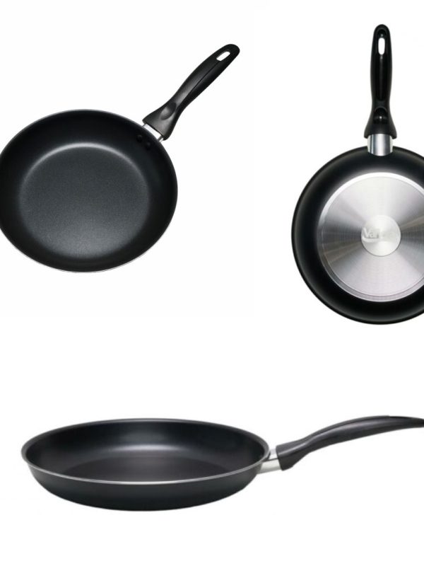Set 3 tigai aluminiu teflonat, Vanora Brava, 20cm, 24cm, 28cm