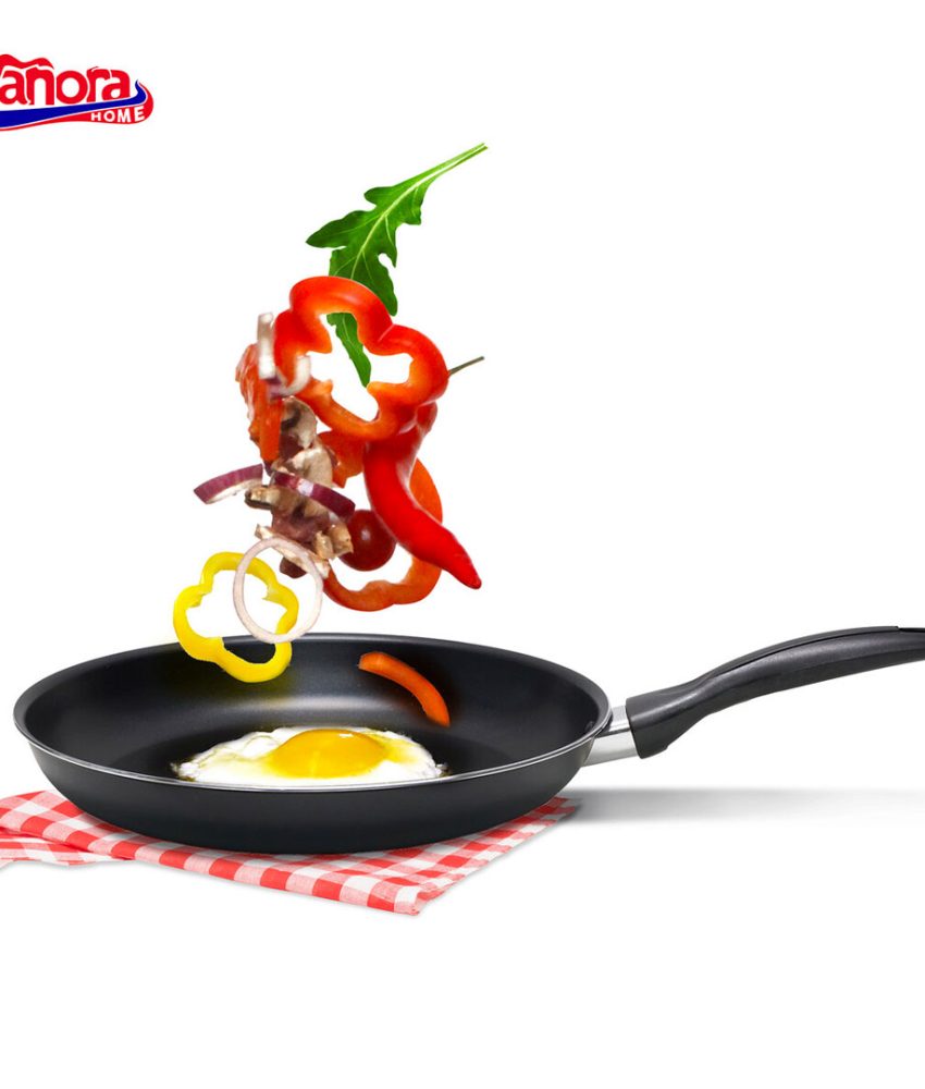 Set 3 tigai aluminiu teflonat, Vanora Brava, 20cm, 24cm, 28cm