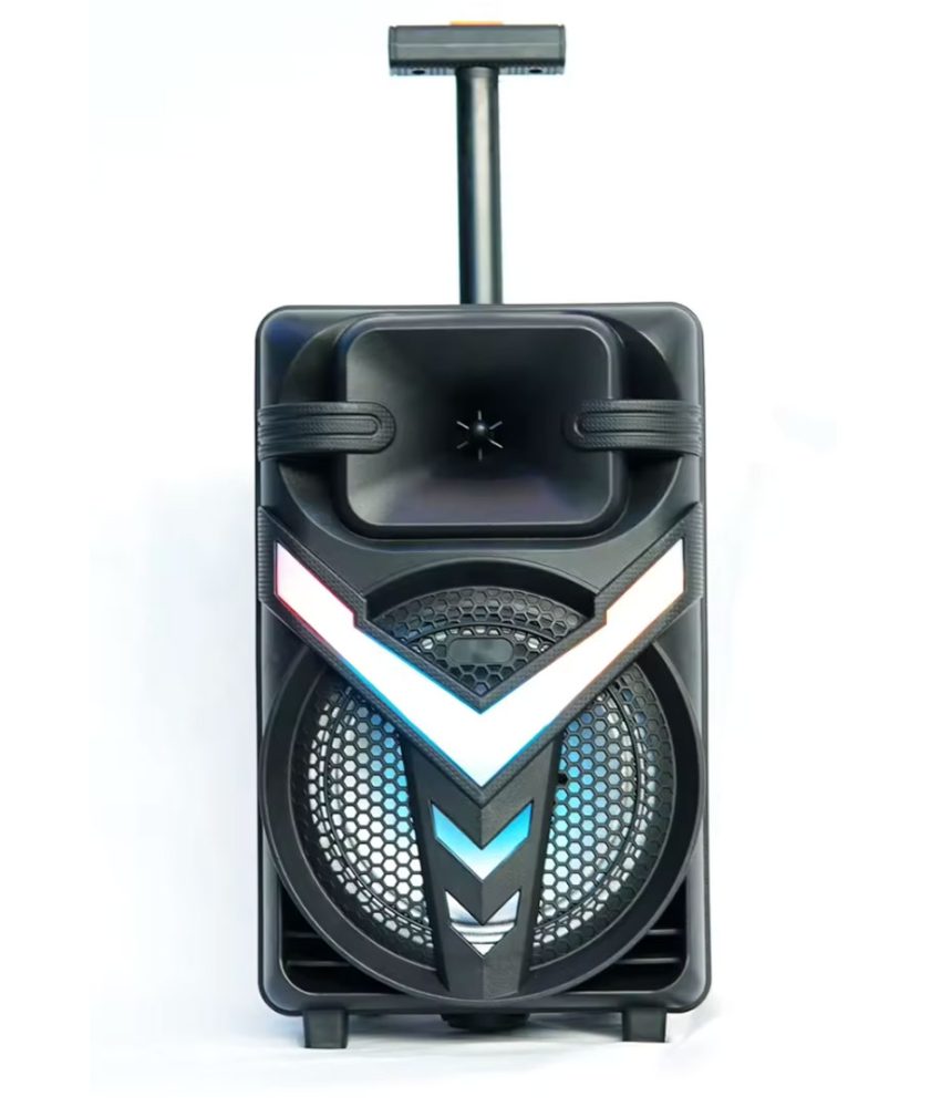 Boxa portabila, troller, ZQS8158, Bluetooth, Difuzor 8 Inch, 3000 mAh, 200W PMPO, Subwoofer Super Bass, Microfon, Telecomanda