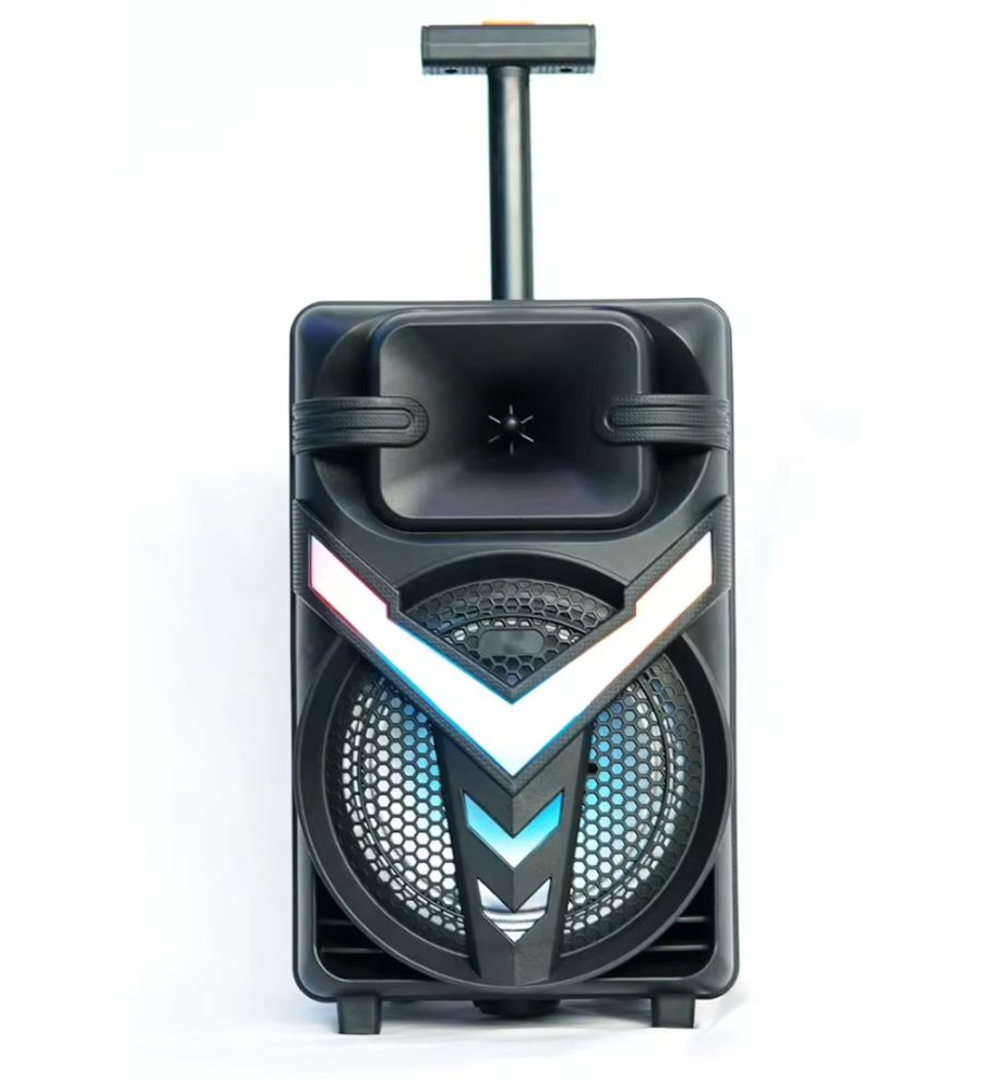 Boxa portabila, troller, ZQS8158, Bluetooth, Difuzor 8 Inch, 3000 mAh, 200W PMPO, Subwoofer Super Bass, Microfon, Telecomanda