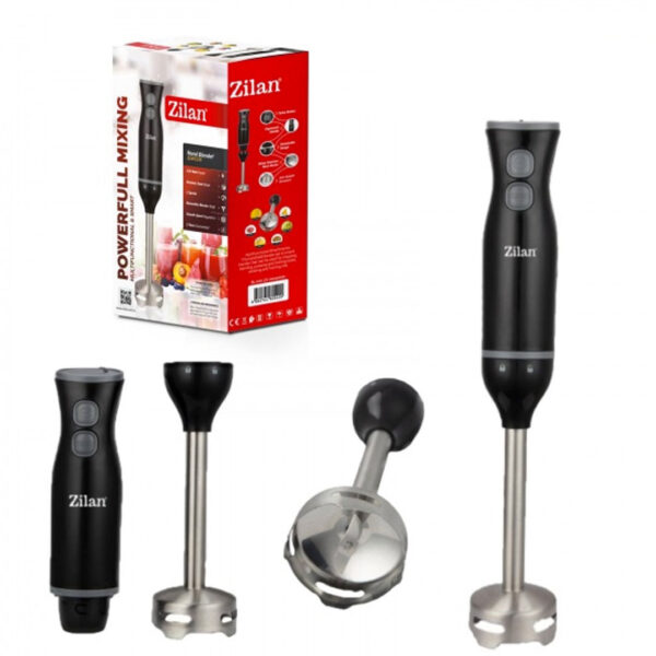 Mixer/blender vertical, pahar gradabil inclus, putere 250W, doua viteze, negru, ZLN 5237
