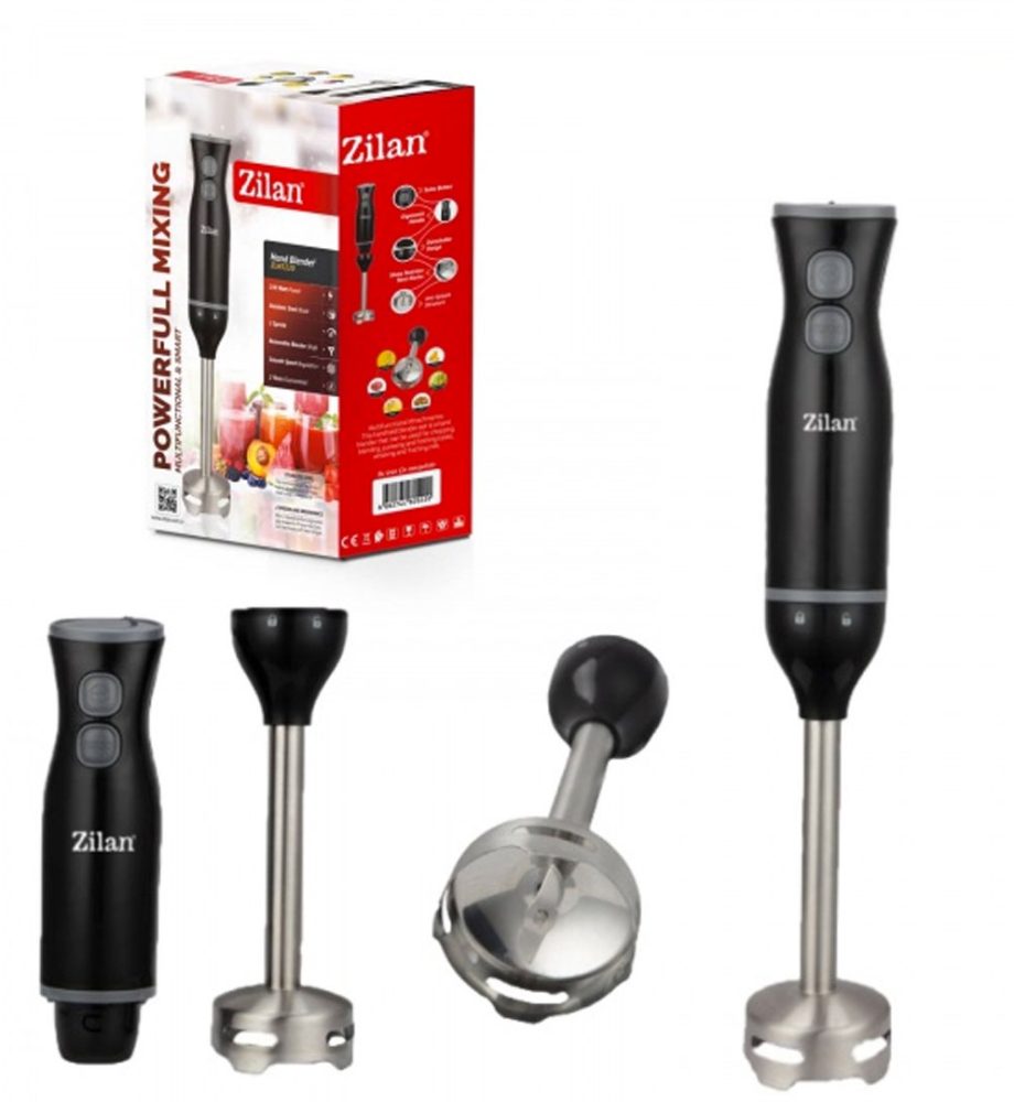 Mixer/blender vertical, pahar gradabil inclus, putere 250W, doua viteze, negru, ZLN 5237