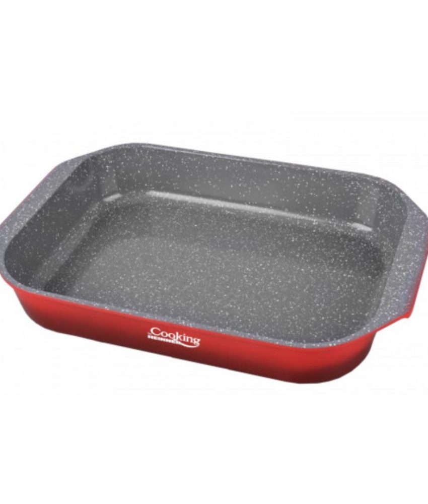 Tava inalta cuptor Heinner 39.5x26cm, Red Line, interior dublu ceramic, aspect marmorat