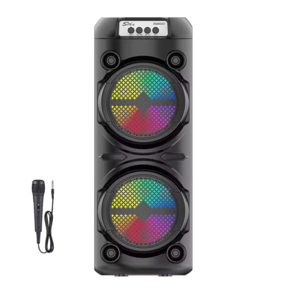 Boxa portabila ZQS6223, Bluetooth, Karaoke led player, Microfon, 1800mAh, 300W PMPO, 51cm