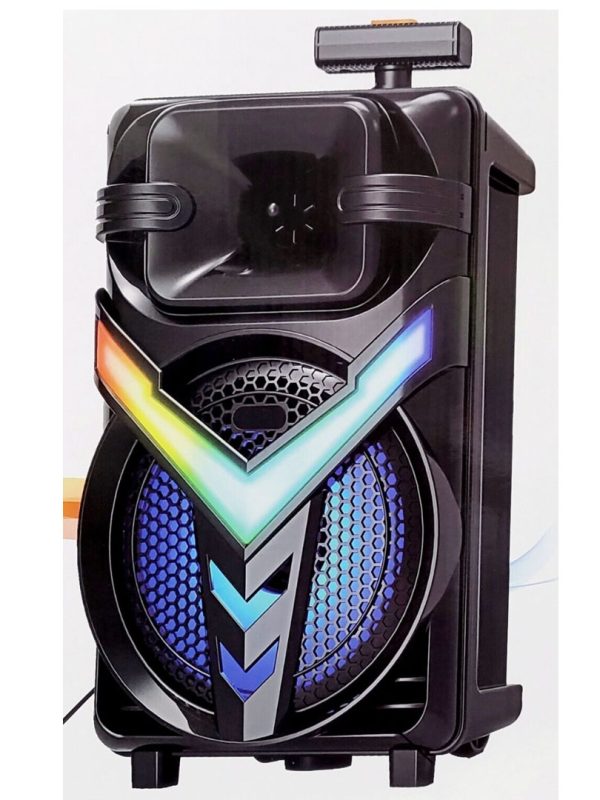 Boxa portabila, troller, ZQS8158, Bluetooth, Difuzor 8 Inch, 3000 mAh, 200W PMPO, Subwoofer Super Bass, Microfon, Telecomanda