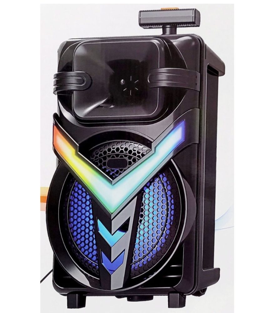 Boxa portabila, troller, ZQS8158, Bluetooth, Difuzor 8 Inch, 3000 mAh, 200W PMPO, Subwoofer Super Bass, Microfon, Telecomanda