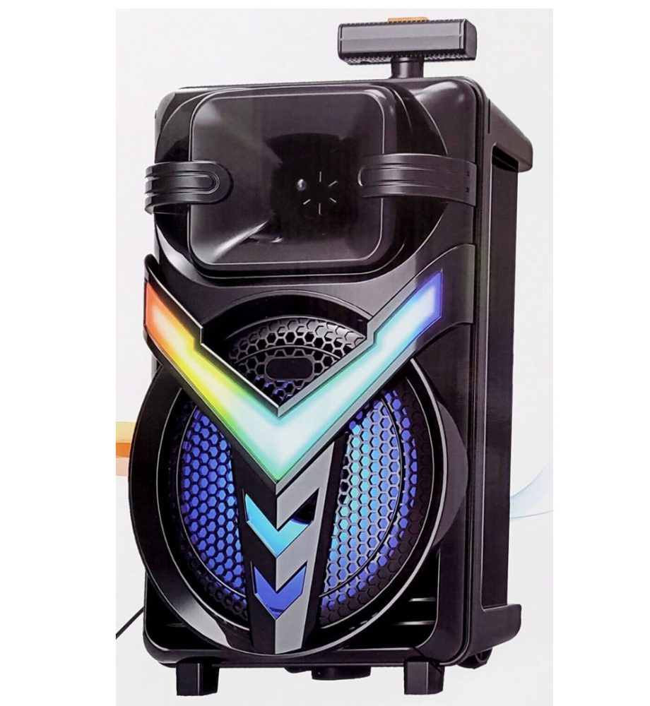 Boxa portabila, troller, ZQS8158, Bluetooth, Difuzor 8 Inch, 3000 mAh, 200W PMPO, Subwoofer Super Bass, Microfon, Telecomanda