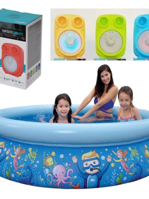 Piscina pentru Copii Lumea Marina cu Scafandri 2.05x0.47m, Bestway + Boxa portabila gts 1817, 10w bluetooth usb