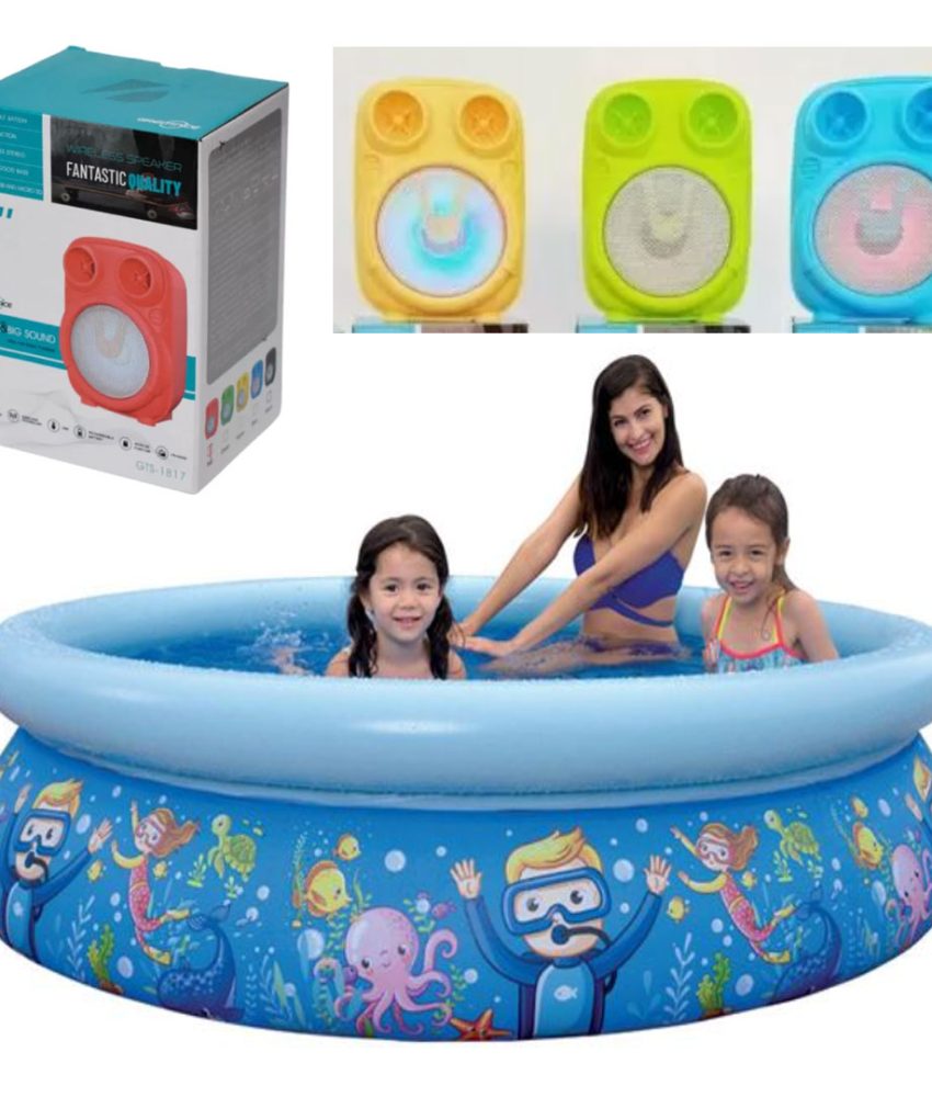 Piscina pentru Copii Lumea Marina cu Scafandri 2.05x0.47m, Bestway + Boxa portabila gts 1817, 10w bluetooth usb