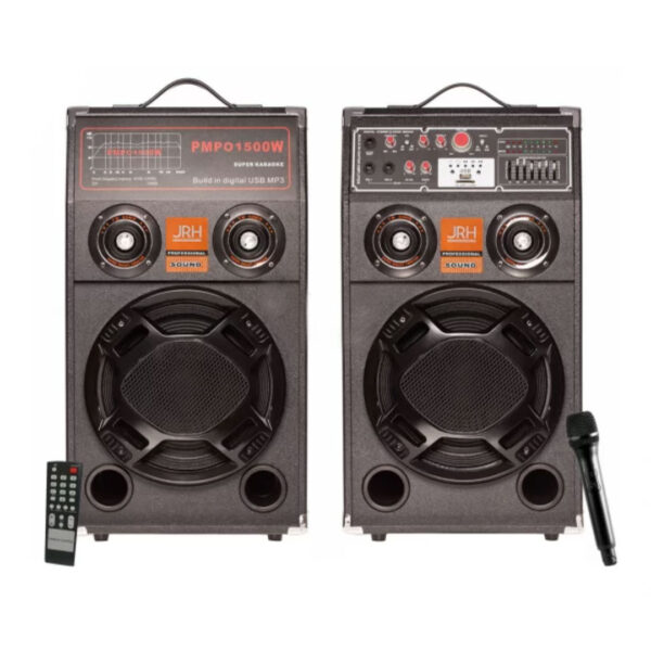 Sistem audio 2 boxe, JRH 284, 1500W PMPO, 600W RMS, Bluetooth, EQ7 + Microfon Wireless