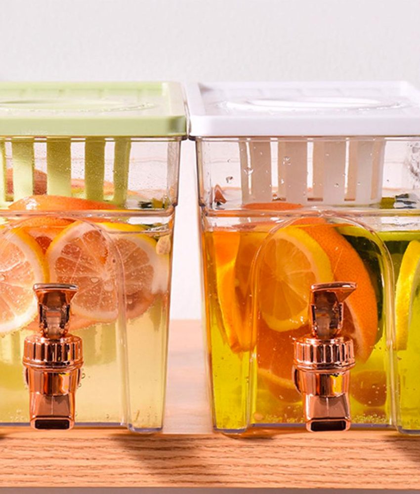 Dozator, Recipient de bauturi, cu robinet si capac, pentru frigider