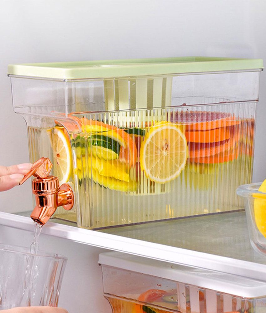 Dozator, Recipient de bauturi, cu robinet si capac, pentru frigider