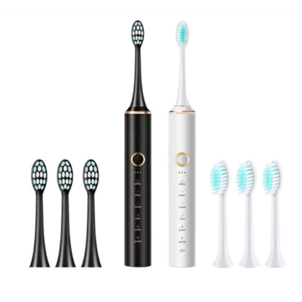 1+1 Cadou! Periuta Dinti Electrica Sonica, 40,000 Pulsatii/min, 5 Programe, Auto Timer 2 min, 700mAh, USB-C, IP67, 3 Capete