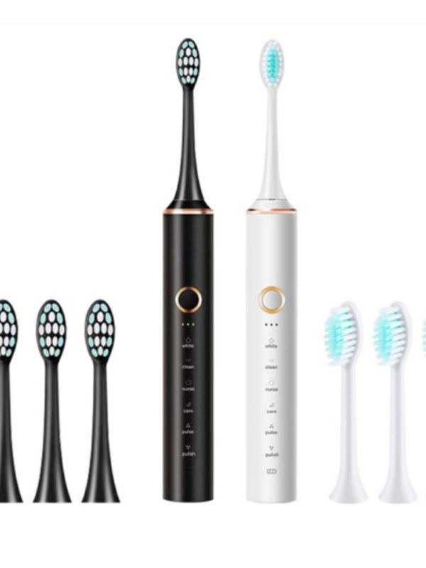 1+1 Cadou! Periuta Dinti Electrica Sonica, 40,000 Pulsatii/min, 5 Programe, Auto Timer 2 min, 700mAh, USB-C, IP67, 3 Capete