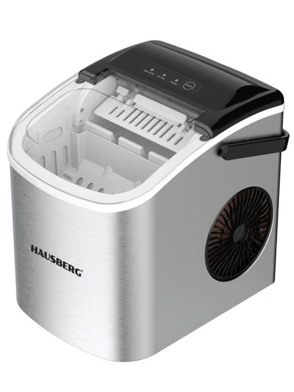 Masina de facut cuburi de gheata Hausberg HB-6019 capacitate 1.2 l, productie 12-15 kg / 24 ore, capacitate stocare 0.6 kg, 9 cuburi/6-9 min