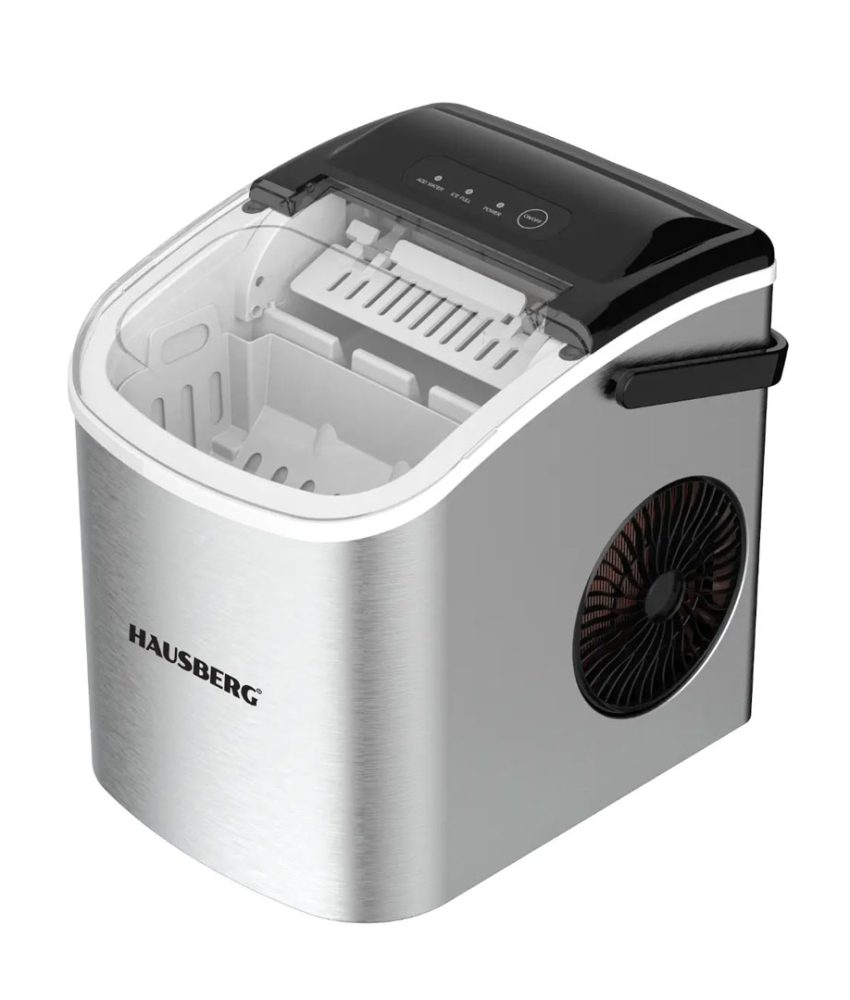 Masina de facut cuburi de gheata Hausberg HB-6019 capacitate 1.2 l, productie 12-15 kg / 24 ore, capacitate stocare 0.6 kg, 9 cuburi/6-9 min