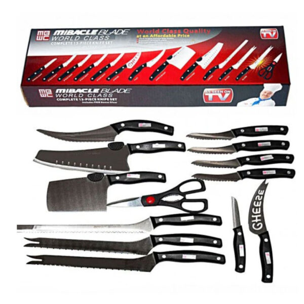 Pachet Combo: Set 13 cutite Miracle Blade World Class + Mixer manual Easy Flow Blender