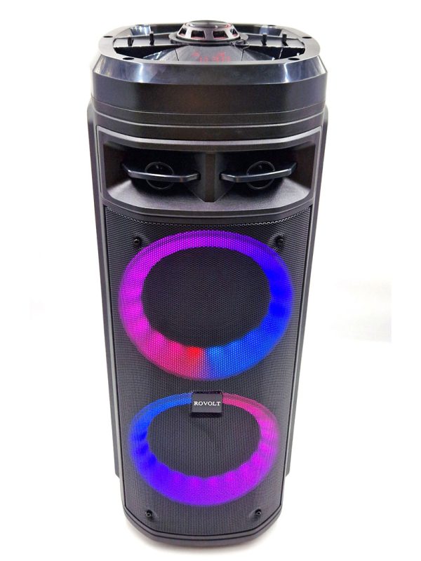 Boxa portabila, bluetooth, rovolt FG 206-06, H66 cm, Radio, Leduri, Microfon fara fir, telecomanda, Super bass