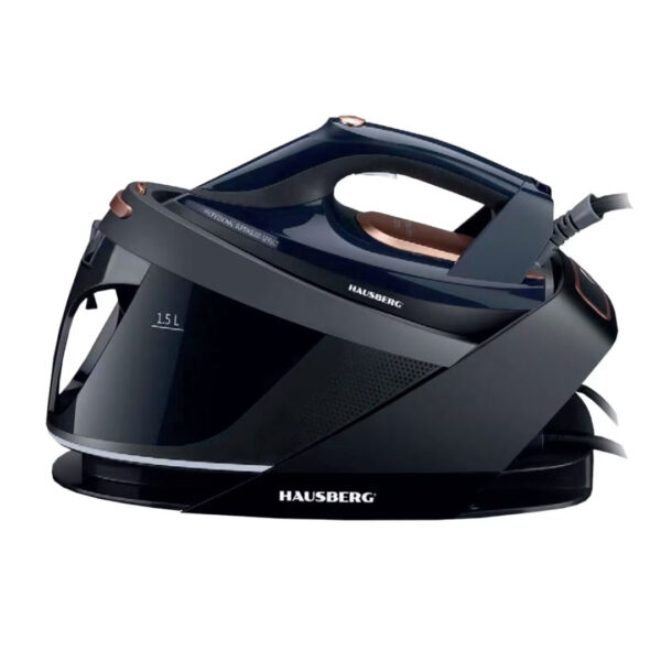 Statie de calcat HAUSBERG HB-7925NG, 3000W, 40-50g/min, 1.5l, auto-curatare, termostat, talpa ceramica, negru