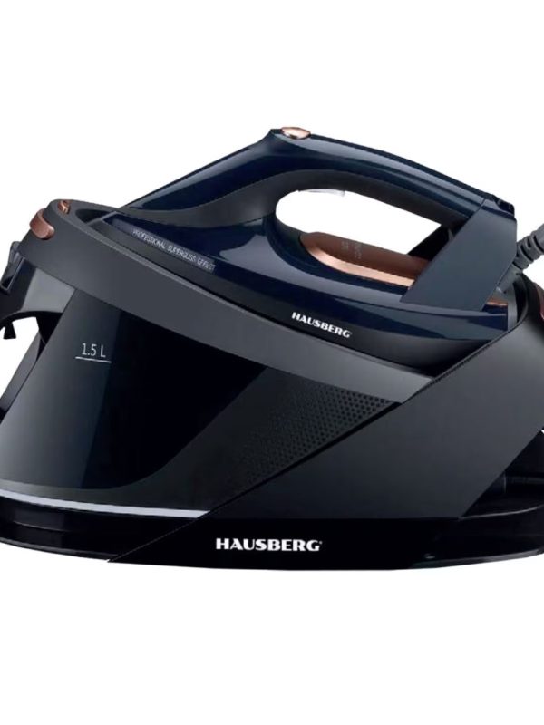 Statie de calcat HAUSBERG HB-7925NG, 3000W, 40-50g/min, 1.5l, auto-curatare, termostat, talpa ceramica, negru