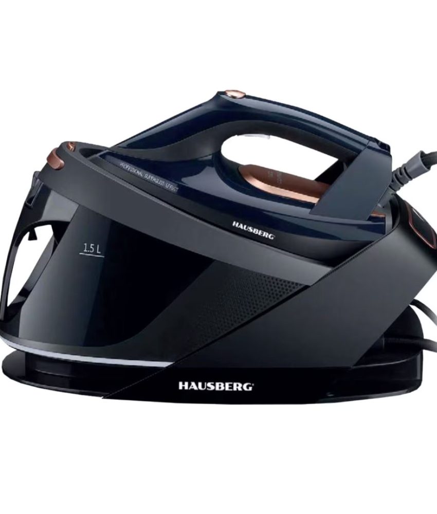 Statie de calcat HAUSBERG HB-7925NG, 3000W, 40-50g/min, 1.5l, auto-curatare, termostat, talpa ceramica, negru