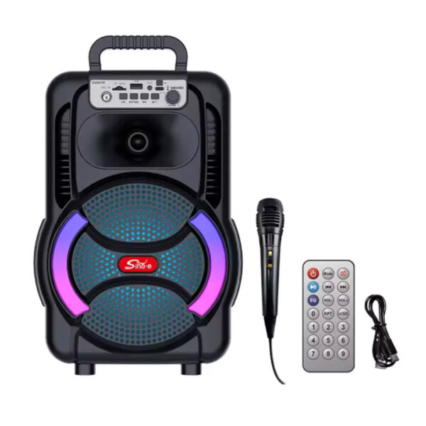 Boxa portabila cu microfon ZQS8166, 200W PMPO, BT/FM/USB, 3000mAh, Microfon, telecomanda