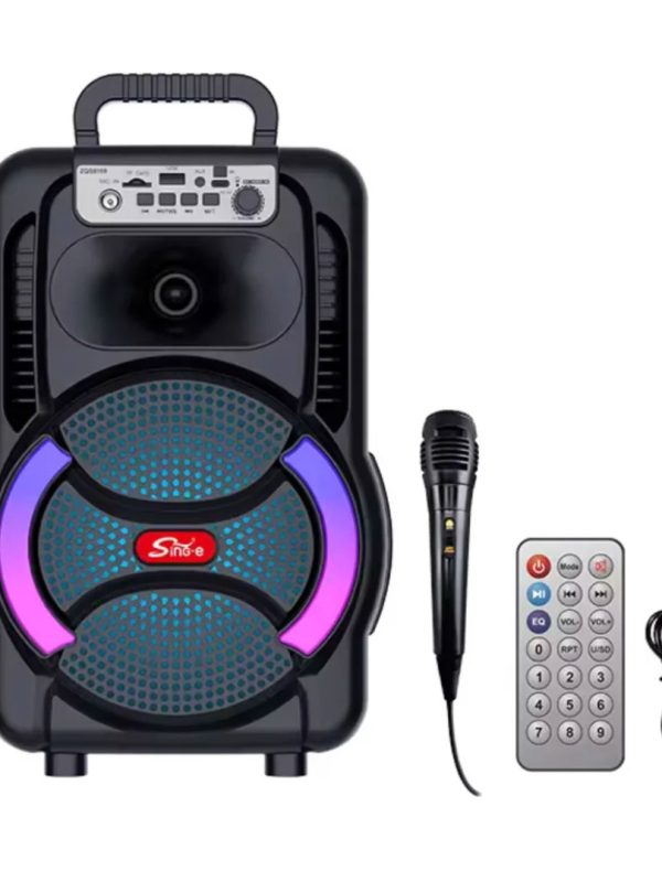 Boxa portabila cu microfon ZQS8166, 200W PMPO, BT/FM/USB, 3000mAh, Microfon, telecomanda