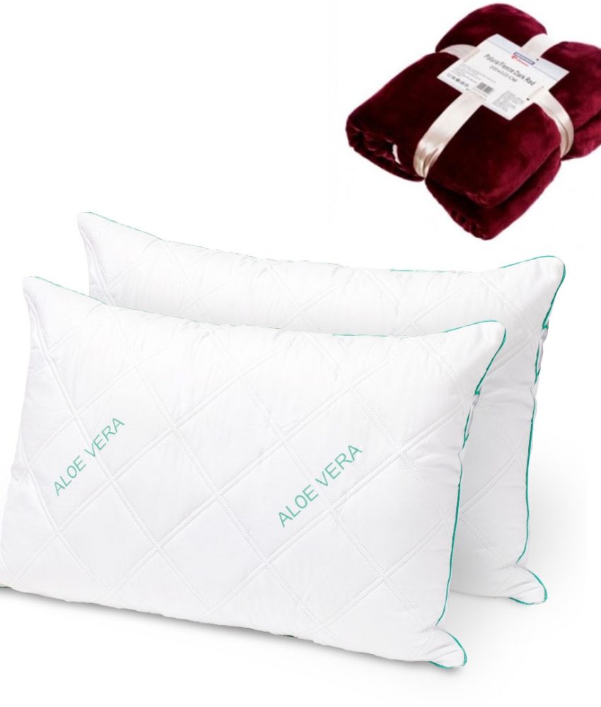 Set 2 Perne Matlasate Aloe Vera 50/70 Cm + Cadou Patura Pufoasa Fleece Pufoasa