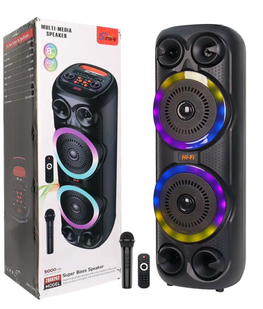 Boxa portabilă ZQS8252, 85cm, 1000W PMPO, microfon, telecomanda, 2 difuzoare, radio, led