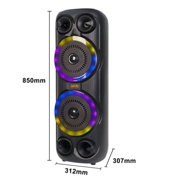 Boxa portabilă ZQS8252, 85cm, 1000W PMPO, microfon, telecomanda, 2 difuzoare, radio, led