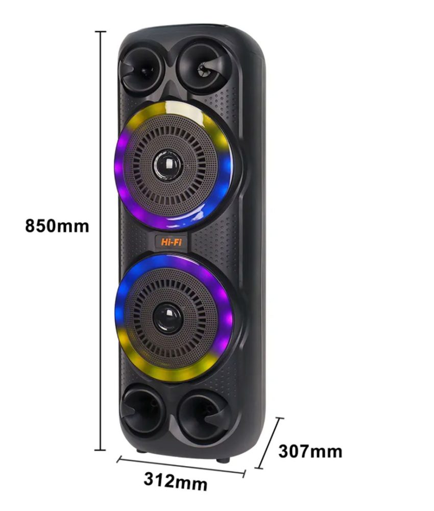 Boxa portabilă ZQS8252, 85cm, 1000W PMPO, microfon, telecomanda, 2 difuzoare, radio, led