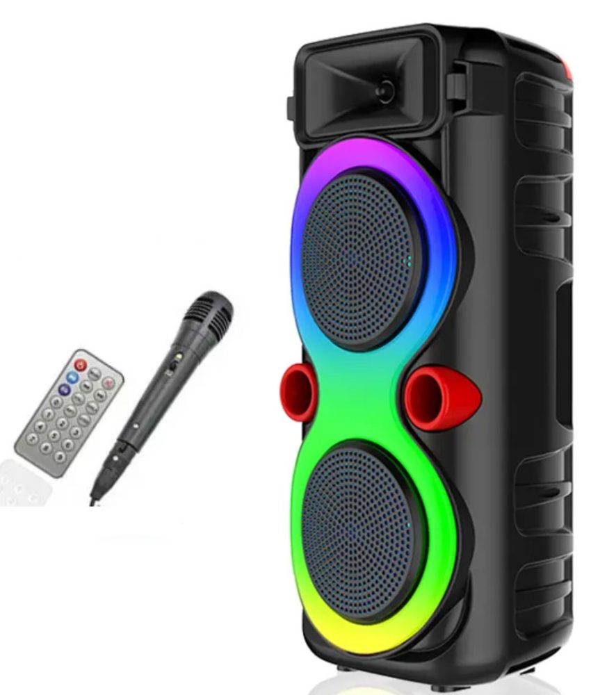 Boxă portabilă 800W PMPO, ZQS8275, 70cm, USB wireless, Bluetooth, bass pentru DJ, karaoke, tip Partybox 310, lumină LED, Microfon, telecomanda 
