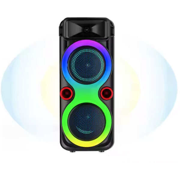 Boxă portabilă 800W PMPO, ZQS8275, 70cm, USB wireless, Bluetooth, bass pentru DJ, karaoke, tip Partybox 310, lumină LED, Microfon, telecomanda 