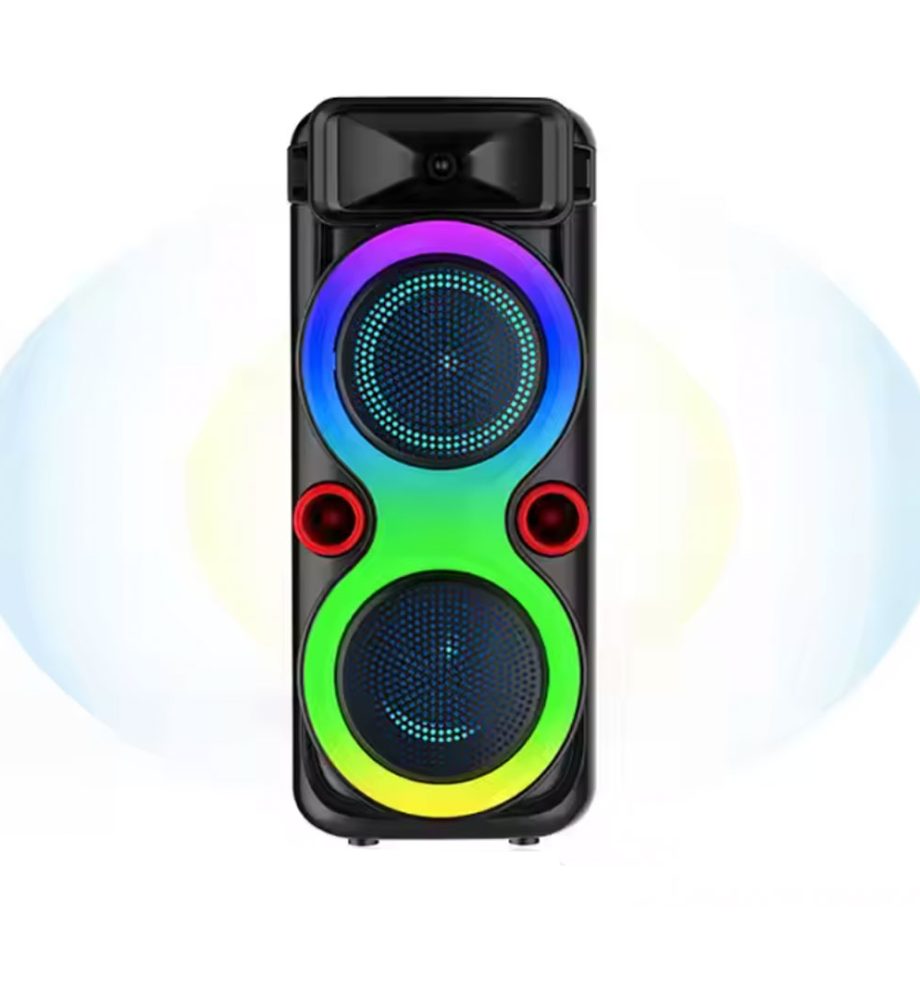 Boxă portabilă 800W PMPO, ZQS8275, 70cm, USB wireless, Bluetooth, bass pentru DJ, karaoke, tip Partybox 310, lumină LED, Microfon, telecomanda 
