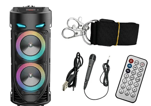 Boxă Portabilă ZQS-4239, Bluetooth, Radio FM, USB/TF/AUX, TWS, Lumini RGB, Microfon cu fir și Telecomandă