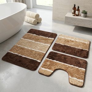 set covorase baie maro 3 piese