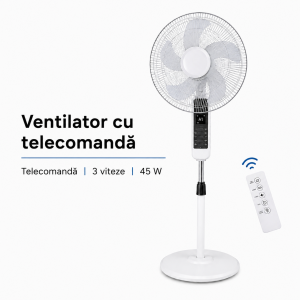 Ventilator cu picior si telecomanda, pentru zile racoroase de vara